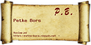Petke Bors névjegykártya